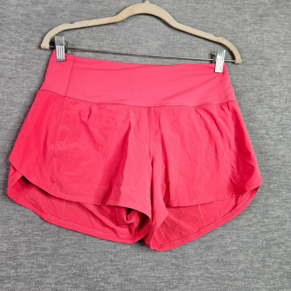 Lululemon Speed Shorts Women Size 6 Pink Running Athletic Lined Activewear